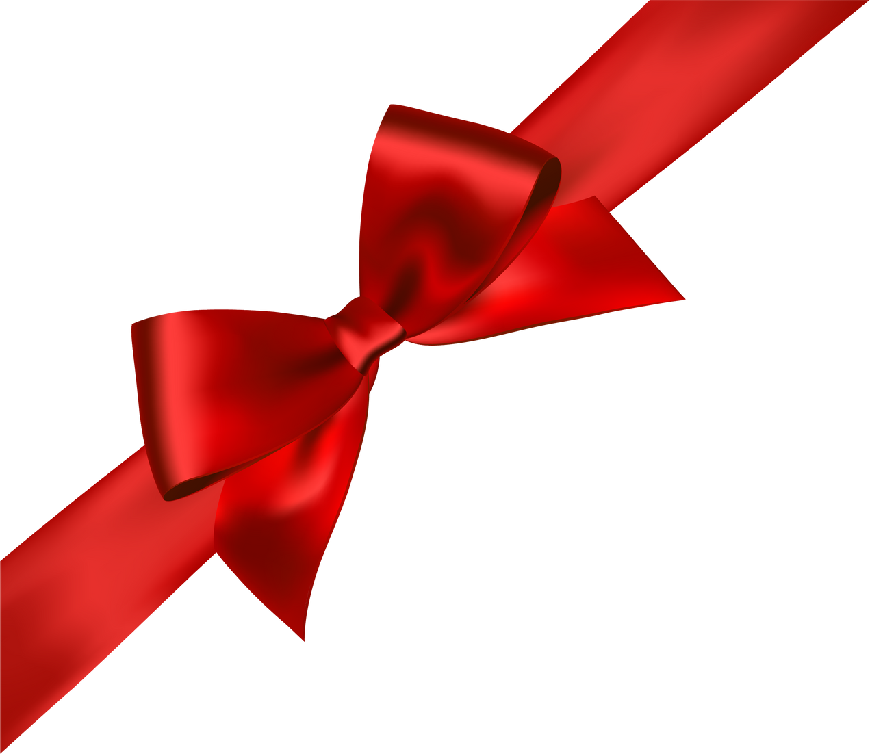 Red Satin Bow Corner Ribbon